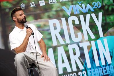 Rueda de prensa de Ricky Martin en Viña del Mar.