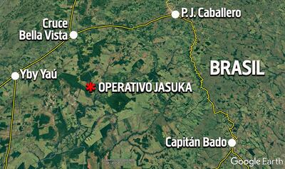Mapa satelital de la zona donde se ejecutó la operación de incautación de cocaína Jasuka.