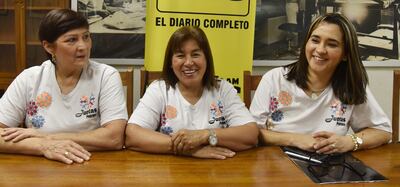 Filomena de Meza, Zoraya de Britos y Nora de González.