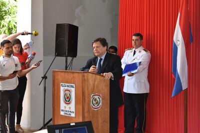 El ministro del Interior, Euclides Acevedo, este jueves en Caacupé.