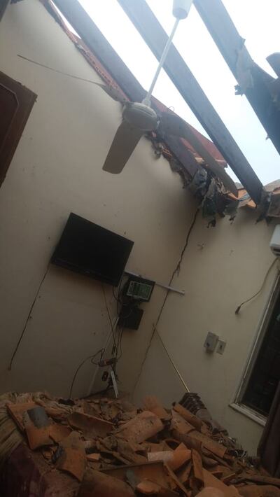 El techo colapsó a raíz de la explosión de la garrafa.