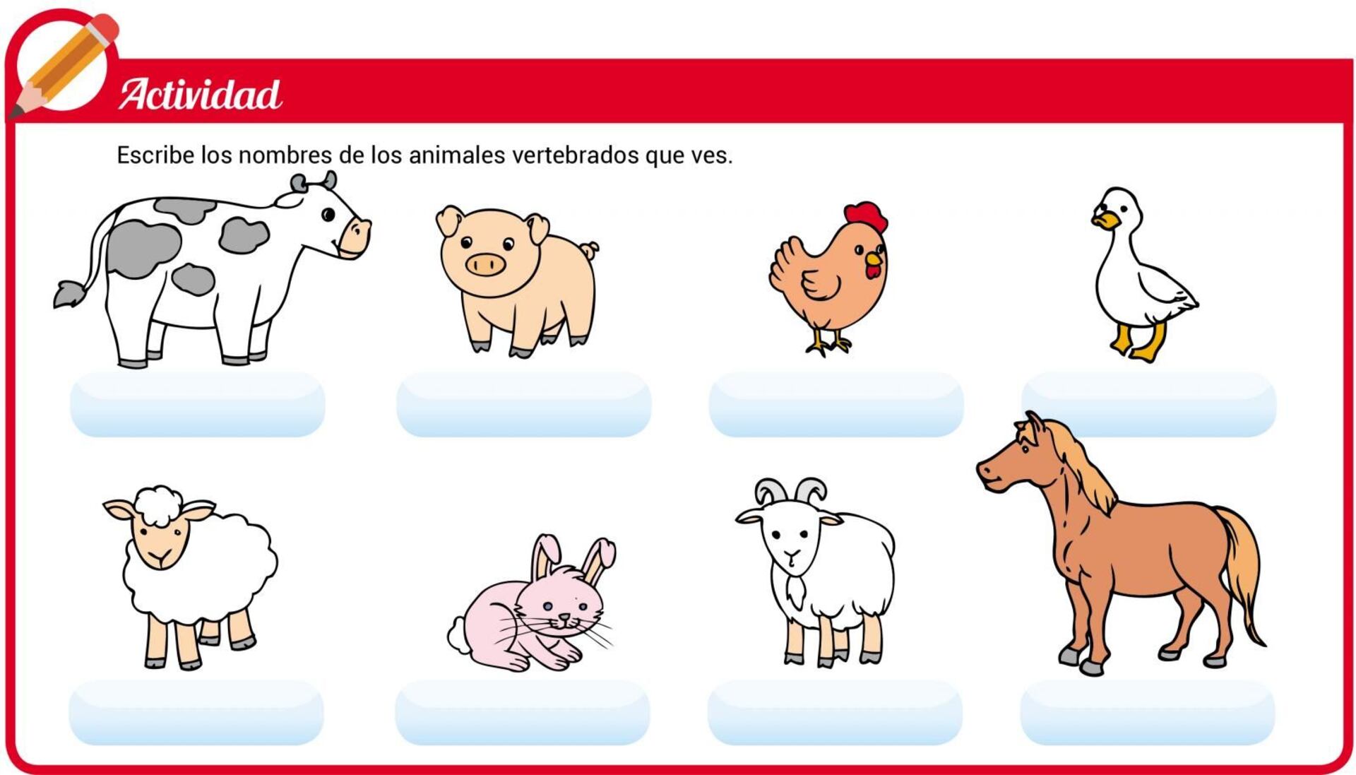 lista de animales domesticos