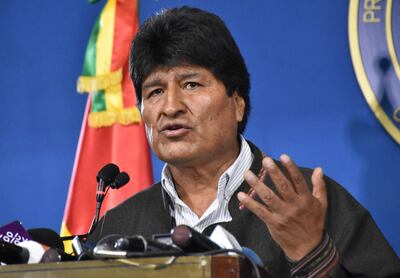 Evo Morales, presidente renunciante de Bolivia.