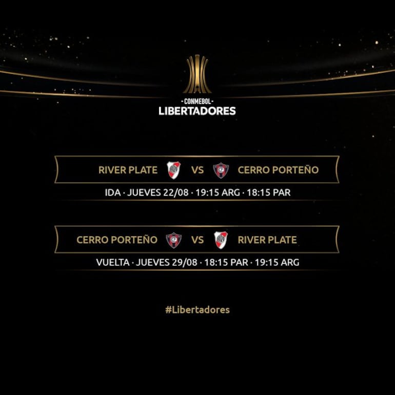La serie de los cuartos de final entre Cerro Porteño y River Plate cambió de horario.
