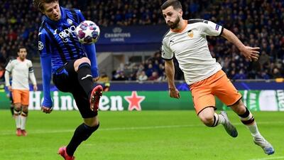 Imagen del partido entre Valencia y Atalanta.