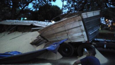 En estas condiciones quedó el camión.