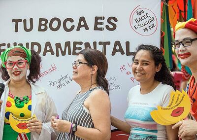 La carpa feminista “Tu boca es fundamental contra los fundamentalismos” estará instalada en la Plaza O’Leary.