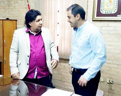 El concejal Kelembu Miranda y el intendente Miguel Prieto.