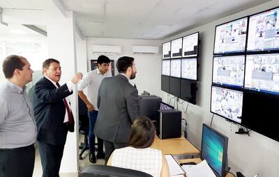 Los intervinientes pasaron a la sala de monitoreo del Ministerio de Justicia para solicitar las filmaciones del momento en que se produjo la fuga de la Penitenciaría de Pedro Juan Caballero.