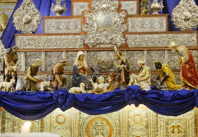 Pesebre de la Catedral Metropolitana de Asunción. Hoy la Iglesia Católica conmemora el nacimiento del Niño Dios en Belén.