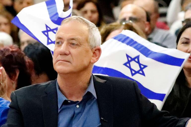 El principal rival de Netanyahu, el exjefe del Estado Mayor, Benny Gantz.