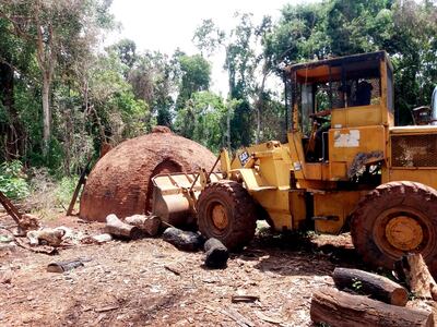 En cada operativo policial-judicial dentro de la Reserva Morombí se realiza la destrucción de hornos de carbón, pero estos reaparecen como hongos en la zona protegida. Unos 39 hornos fueron destruidos de nuevo.