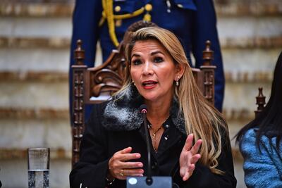 Jeanine Añez, presidenta interina de Bolivia.