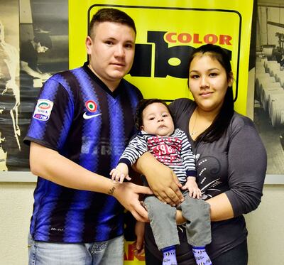 Matías Romero y Silvana Recalde, con su hijo Matías Alexander.