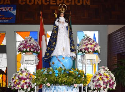Imagen de la Virgen María que es preservada para  realizar las  procesiones en la comunidad.