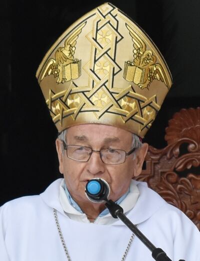 Mons. Mario Melanio Medina ofició la misa en Laureles.