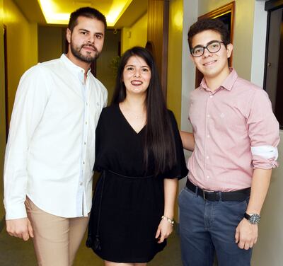 Víctor Garrido, Margarita Rodas y Matías Ayala.