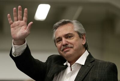 El candidato presidencial Alberto Fernández, durante las primarias del 11 de agosto de 2019, en Buenos Aires, Argentina.