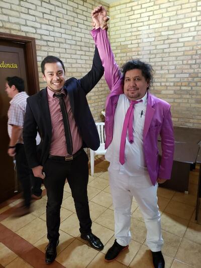 Miguel Prieto con Celso Miranda "Kelembu"