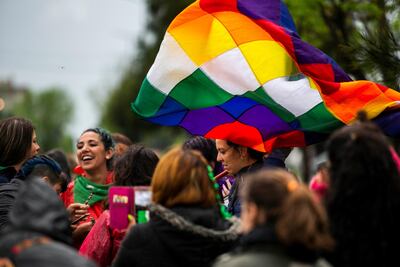 Decenas de mujeres participan en un encuentro nacional el sábado, en La Plata (Argentina).
