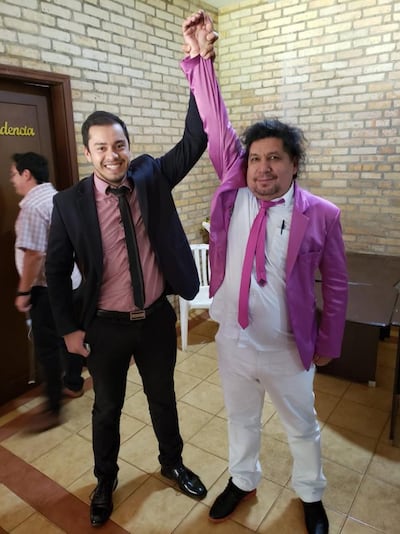 El intendente Miguel Prieto Vallejos (MCDE) y el concejal Celso “Kelembu” Miranda (ANR, cartista) cuando fueron aliados.