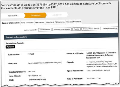 El llamado con ID 357.619 de la ANDE podría quedarse una vez más para Infocenter. Una empresa que en otro llamado, hasta se presentó como sociedad y aparte, se presentó la misma dueña.