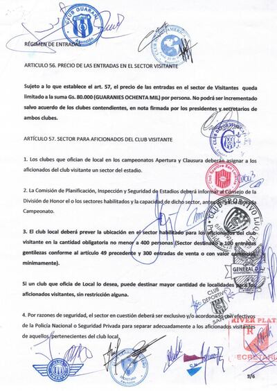 Nota firmada por 11 clubes, menos Olimpia.