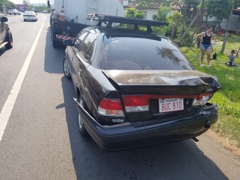 Uno de los vehículos involucrados en el accidente.