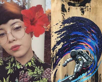 Desde dibujos de tus caricaturas favoritas, hasta ilustraciones simbólicas del universo, Patricia utiliza su habilidad con la pintura.