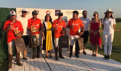 Equipo de La Gloria-Fortaleza que se coronó ayer en el torneo Clausura de polo en Los Pingos.