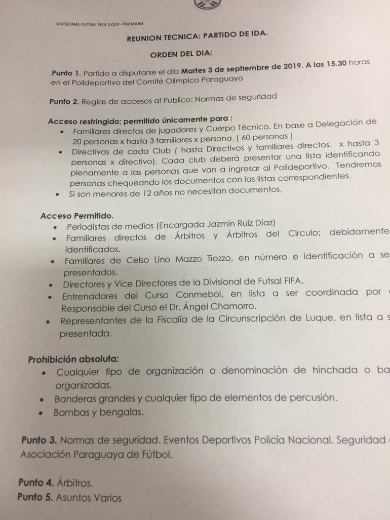 Detalles de la Reunión Técnica.
