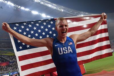 Sam Kendricks defiende su oro en el Mundial de Atletismo, en la prueba de salto con garrocha.