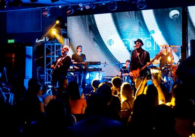 Gaudí en un momento del concierto que ofrecieron el pasado jueves en Sacramento Brewing Co.