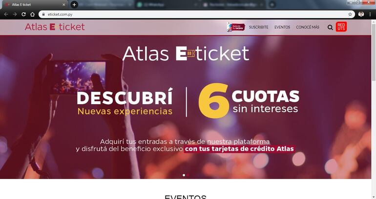Para los espectáculos, Atlas E-ticket es una interesante opción a seis cuotas.