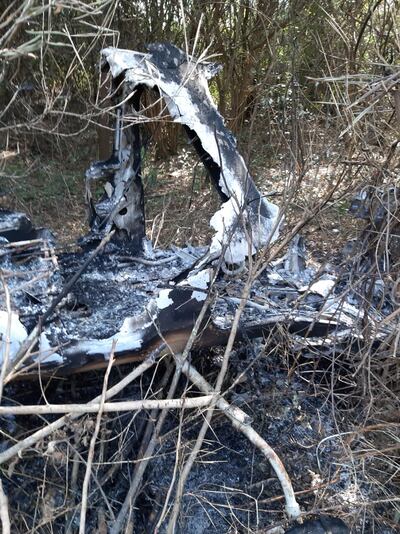 Restos de avioneta siniestrada en Ñeembucú.
