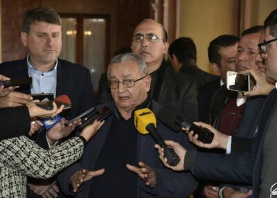 El Monseñor Mario Medina luego de su reunión con Mario Abdo Benítez en el Palacio de López.