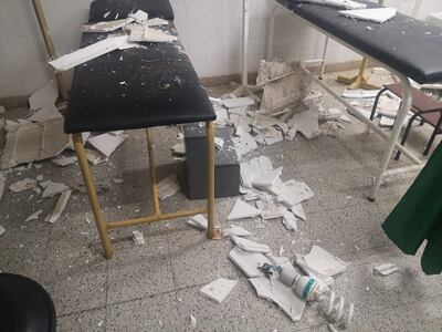 Así quedó la zona de Urgencias del Centro de Salud tras caer el cielorraso.