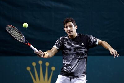 Cristian Garín en acción en el torneo de la capital francesa.