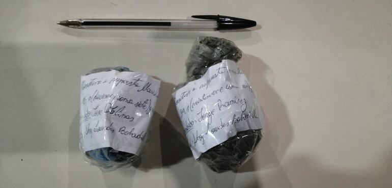 Marihuana en bolsas.