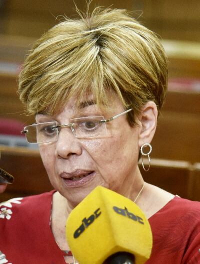 Desirée Masi, senadora (PDP). Refutó al expresidente  Cartes tras señalar supuesto poder de su sector.