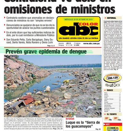 El 30 de octubre, ABC publicaba la advertencia de Salud sobre la grave epidemia que se venía.