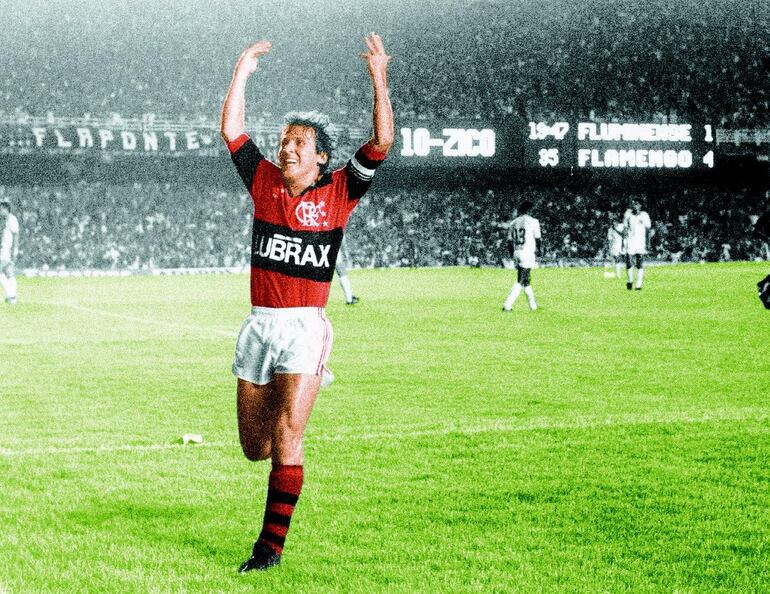 Zico fue la gran figura del Flamengo campeón de 1981.