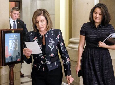 La presidenta de la Cámara de Representantes, la demócrata Nancy Pelosi.