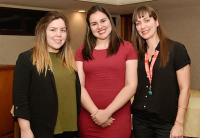 Daniela Coutinho Da Silva, Claudia Santa Cruz y Regina Barbery.