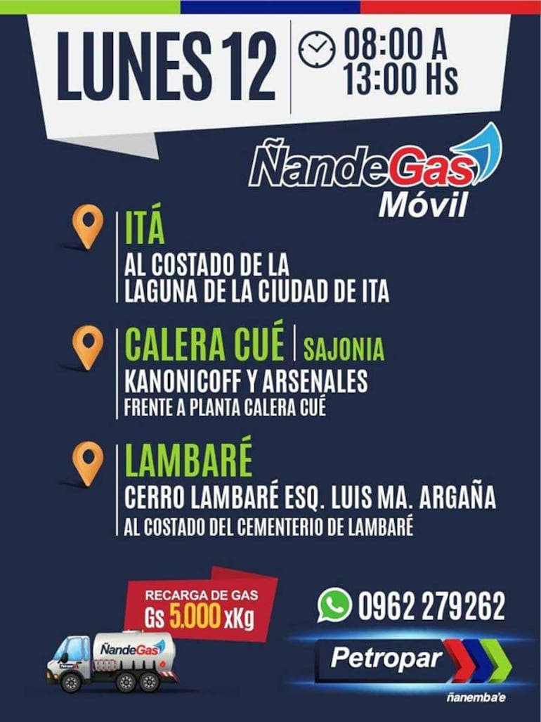 Publicidad de la estación de servicios de la empresa.