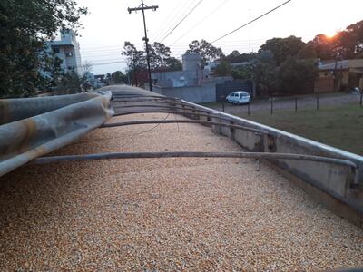 El camión incautado iba repleto de maíz, cuyo destino no se pudo acreditar.