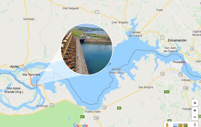 El paso fronterizo es sobre el coronamiento de la represa de la Entidad Binacional Yacyretá (EBY).