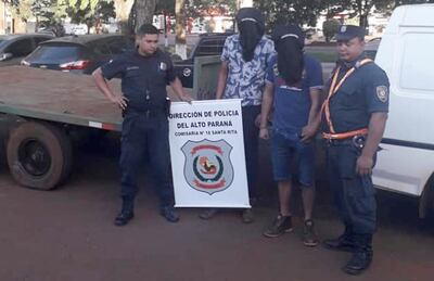 Los dos jóvenes fueron detenidos cuando trasladaban el acoplado.