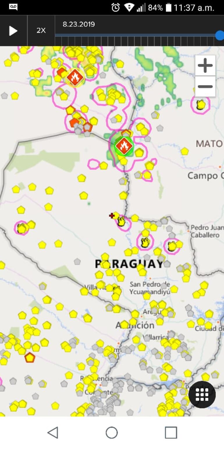Focos de incendio con más de 100 metros cuadrados en Paraguay y la región.