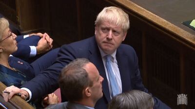 El primer ministro británico, Boris Johnson, durante una sesión de la Cámara de los Comunes, en Londres.